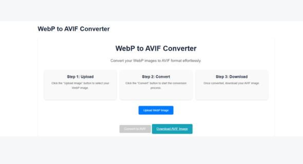 I develop a high-quality WebP to AVIF converter tool for seamless image optimization