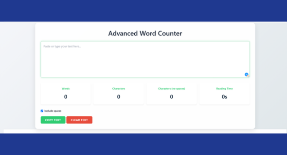 I will develop an advanced word counter tool with detailed analysis