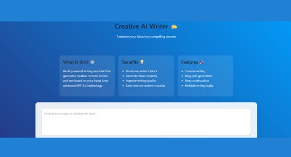 I Develop a Creative AI Writer Tool for Unique and Engaging Content